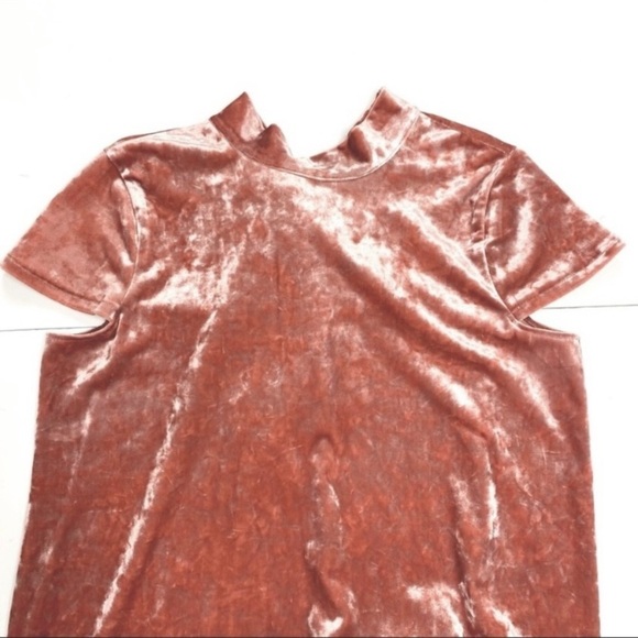 MADEWELL Crushed Velvet Mockneck Mini Dress Style Soft Orange Size XS # K1070 - Picture 4 of 7